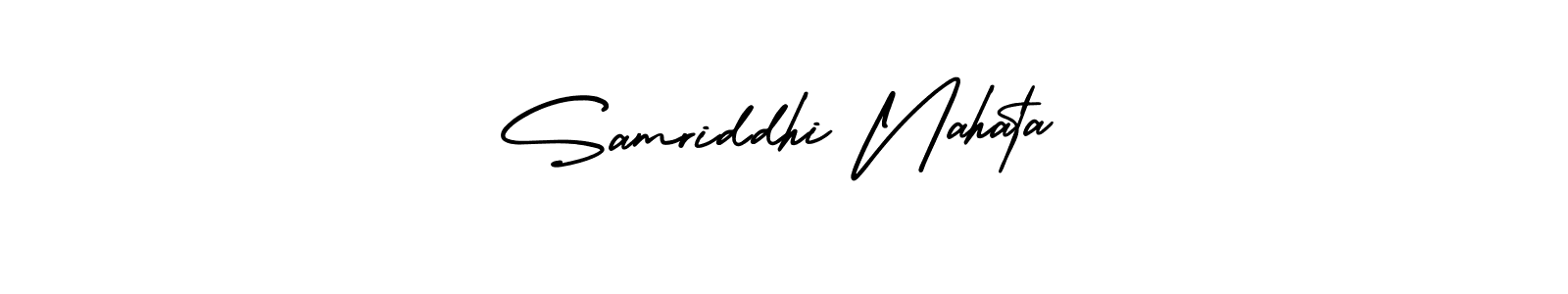 Make a beautiful signature design for name Samriddhi Nahata. With this signature (AmerikaSignatureDemo-Regular) style, you can create a handwritten signature for free. Samriddhi Nahata signature style 3 images and pictures png