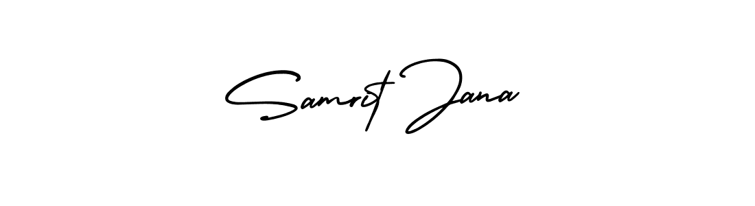 The best way (AmerikaSignatureDemo-Regular) to make a short signature is to pick only two or three words in your name. The name Samrit Jana include a total of six letters. For converting this name. Samrit Jana signature style 3 images and pictures png