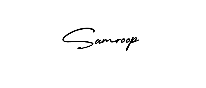Samroop stylish signature style. Best Handwritten Sign (AmerikaSignatureDemo-Regular) for my name. Handwritten Signature Collection Ideas for my name Samroop. Samroop signature style 3 images and pictures png