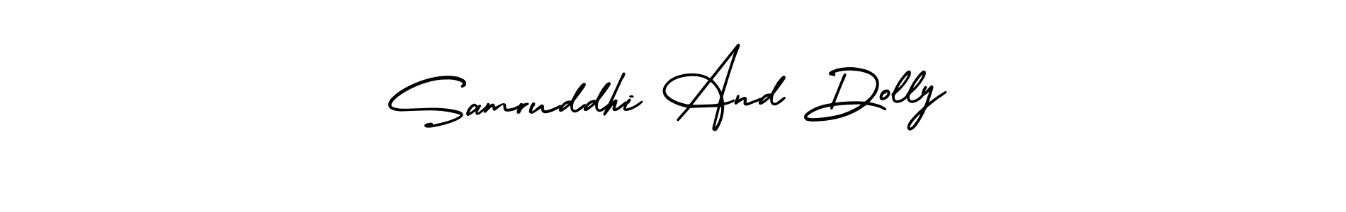 Design your own signature with our free online signature maker. With this signature software, you can create a handwritten (AmerikaSignatureDemo-Regular) signature for name Samruddhi And Dolly. Samruddhi And Dolly signature style 3 images and pictures png