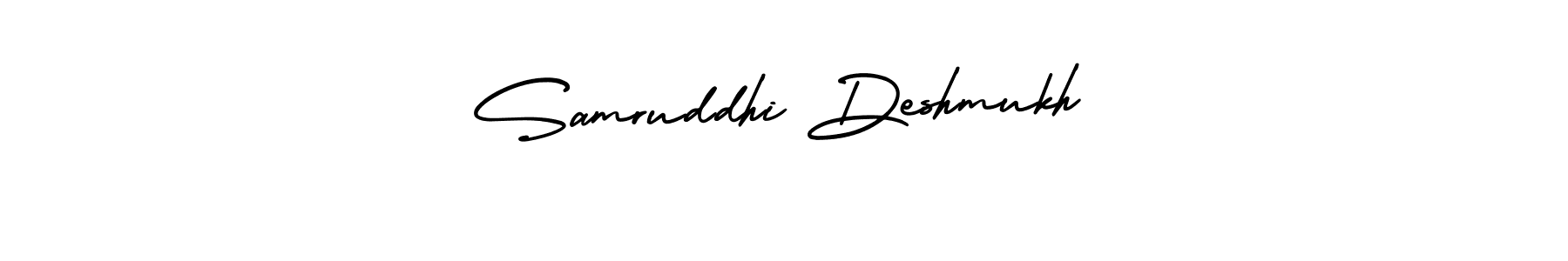 How to make Samruddhi Deshmukh name signature. Use AmerikaSignatureDemo-Regular style for creating short signs online. This is the latest handwritten sign. Samruddhi Deshmukh signature style 3 images and pictures png