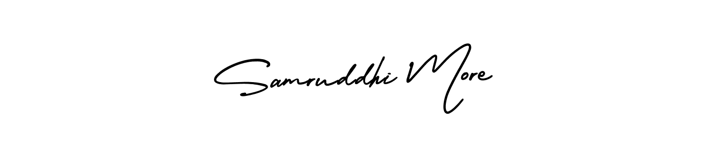 How to make Samruddhi More name signature. Use AmerikaSignatureDemo-Regular style for creating short signs online. This is the latest handwritten sign. Samruddhi More signature style 3 images and pictures png