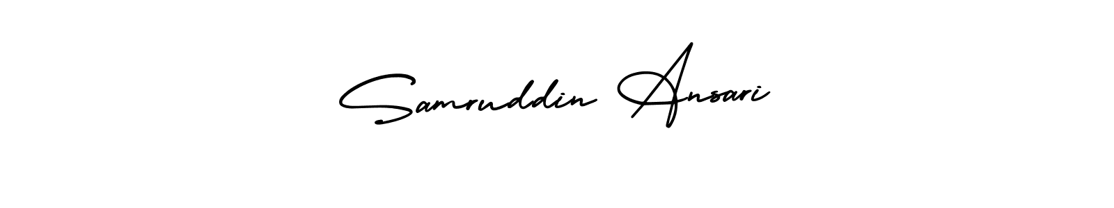 It looks lik you need a new signature style for name Samruddin Ansari. Design unique handwritten (AmerikaSignatureDemo-Regular) signature with our free signature maker in just a few clicks. Samruddin Ansari signature style 3 images and pictures png