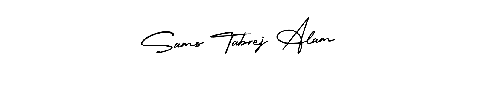 You should practise on your own different ways (AmerikaSignatureDemo-Regular) to write your name (Sams Tabrej Alam) in signature. don't let someone else do it for you. Sams Tabrej Alam signature style 3 images and pictures png