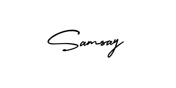 Similarly AmerikaSignatureDemo-Regular is the best handwritten signature design. Signature creator online .You can use it as an online autograph creator for name Samsay. Samsay signature style 3 images and pictures png