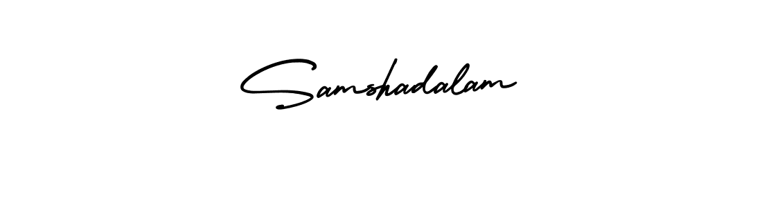 Design your own signature with our free online signature maker. With this signature software, you can create a handwritten (AmerikaSignatureDemo-Regular) signature for name Samshadalam. Samshadalam signature style 3 images and pictures png