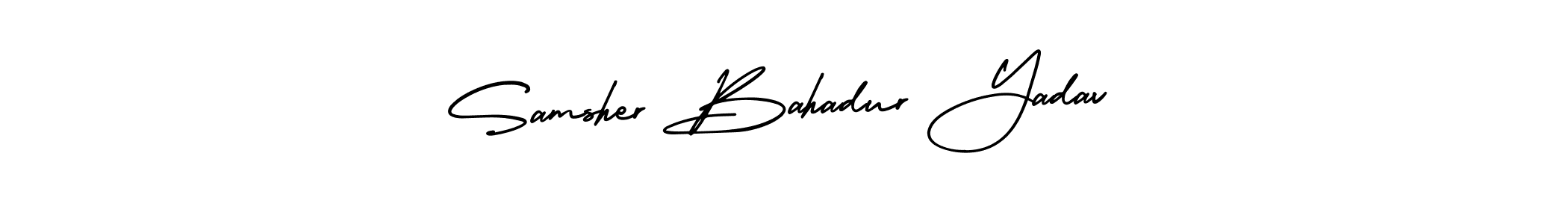 Use a signature maker to create a handwritten signature online. With this signature software, you can design (AmerikaSignatureDemo-Regular) your own signature for name Samsher Bahadur Yadav. Samsher Bahadur Yadav signature style 3 images and pictures png