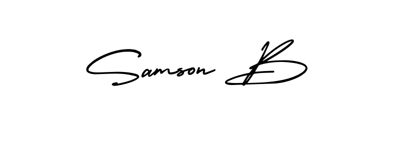 You should practise on your own different ways (AmerikaSignatureDemo-Regular) to write your name (Samson B) in signature. don't let someone else do it for you. Samson B signature style 3 images and pictures png