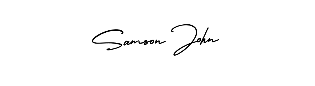 Use a signature maker to create a handwritten signature online. With this signature software, you can design (AmerikaSignatureDemo-Regular) your own signature for name Samson John. Samson John signature style 3 images and pictures png