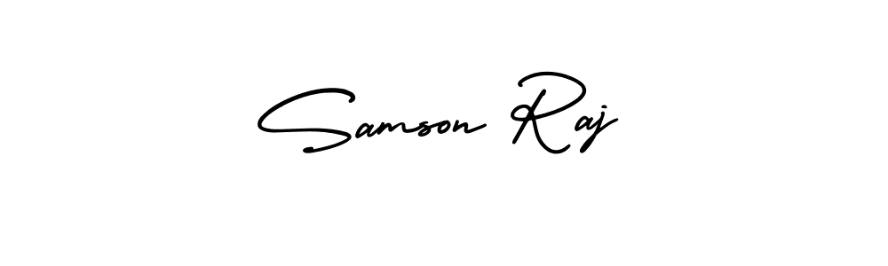 Samson Raj stylish signature style. Best Handwritten Sign (AmerikaSignatureDemo-Regular) for my name. Handwritten Signature Collection Ideas for my name Samson Raj. Samson Raj signature style 3 images and pictures png