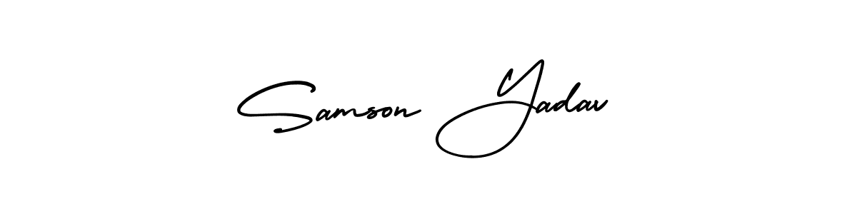 Make a short Samson Yadav signature style. Manage your documents anywhere anytime using AmerikaSignatureDemo-Regular. Create and add eSignatures, submit forms, share and send files easily. Samson Yadav signature style 3 images and pictures png