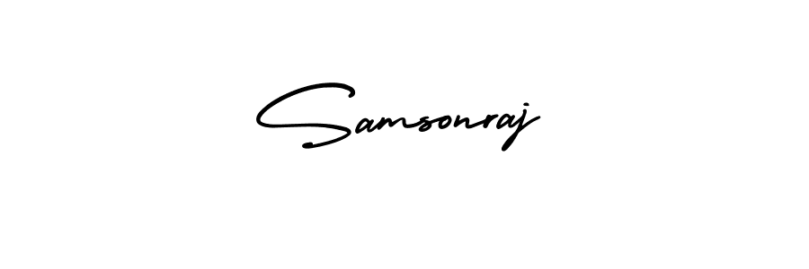 Similarly AmerikaSignatureDemo-Regular is the best handwritten signature design. Signature creator online .You can use it as an online autograph creator for name Samsonraj. Samsonraj signature style 3 images and pictures png