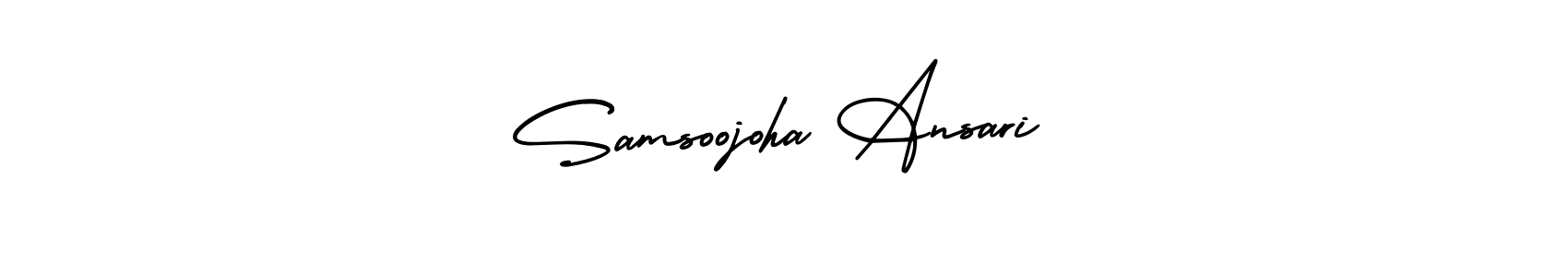 How to make Samsoojoha Ansari name signature. Use AmerikaSignatureDemo-Regular style for creating short signs online. This is the latest handwritten sign. Samsoojoha Ansari signature style 3 images and pictures png
