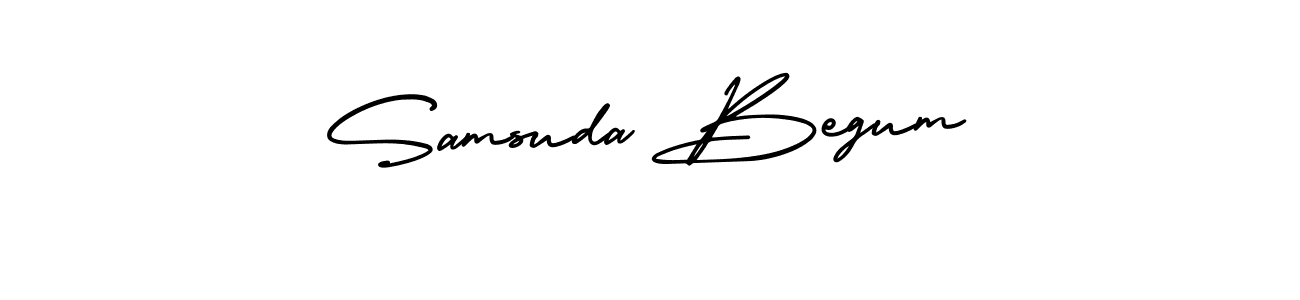 How to make Samsuda Begum signature? AmerikaSignatureDemo-Regular is a professional autograph style. Create handwritten signature for Samsuda Begum name. Samsuda Begum signature style 3 images and pictures png