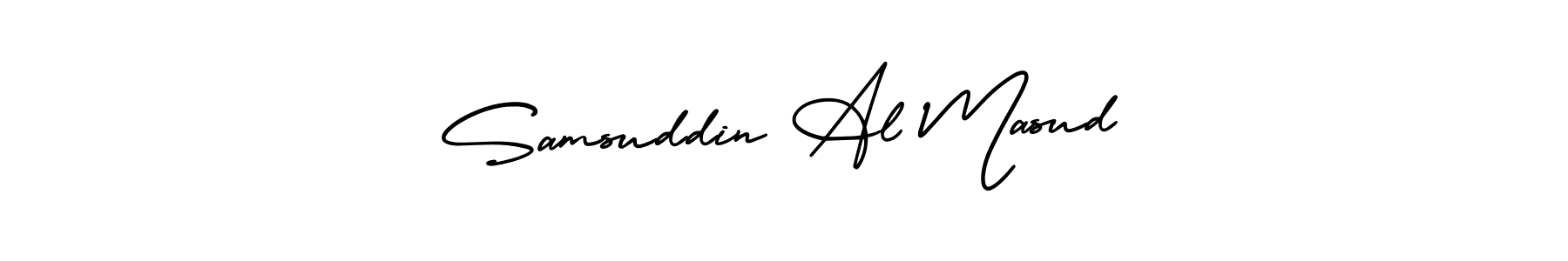 You should practise on your own different ways (AmerikaSignatureDemo-Regular) to write your name (Samsuddin Al Masud) in signature. don't let someone else do it for you. Samsuddin Al Masud signature style 3 images and pictures png
