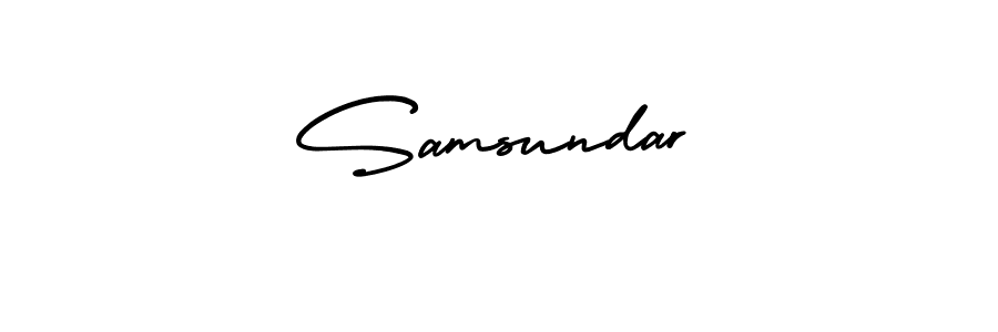 Samsundar stylish signature style. Best Handwritten Sign (AmerikaSignatureDemo-Regular) for my name. Handwritten Signature Collection Ideas for my name Samsundar. Samsundar signature style 3 images and pictures png