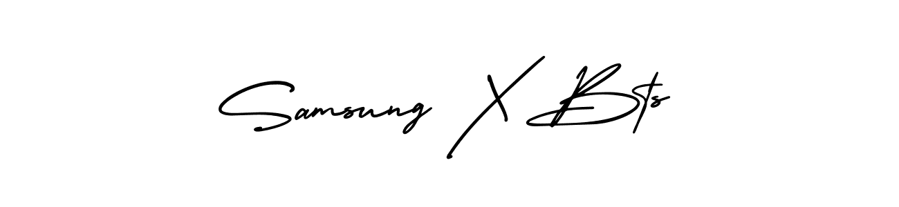 Design your own signature with our free online signature maker. With this signature software, you can create a handwritten (AmerikaSignatureDemo-Regular) signature for name Samsung X Bts. Samsung X Bts signature style 3 images and pictures png