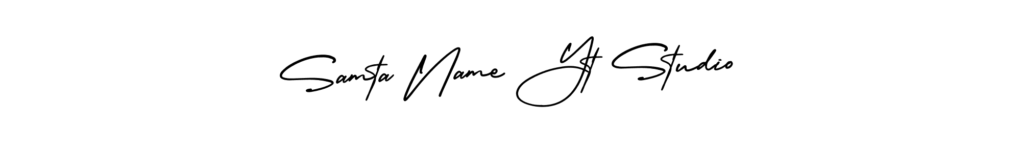 How to make Samta Name Yt Studio name signature. Use AmerikaSignatureDemo-Regular style for creating short signs online. This is the latest handwritten sign. Samta Name Yt Studio signature style 3 images and pictures png
