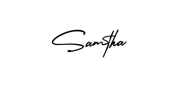 if you are searching for the best signature style for your name Samtha. so please give up your signature search. here we have designed multiple signature styles  using AmerikaSignatureDemo-Regular. Samtha signature style 3 images and pictures png