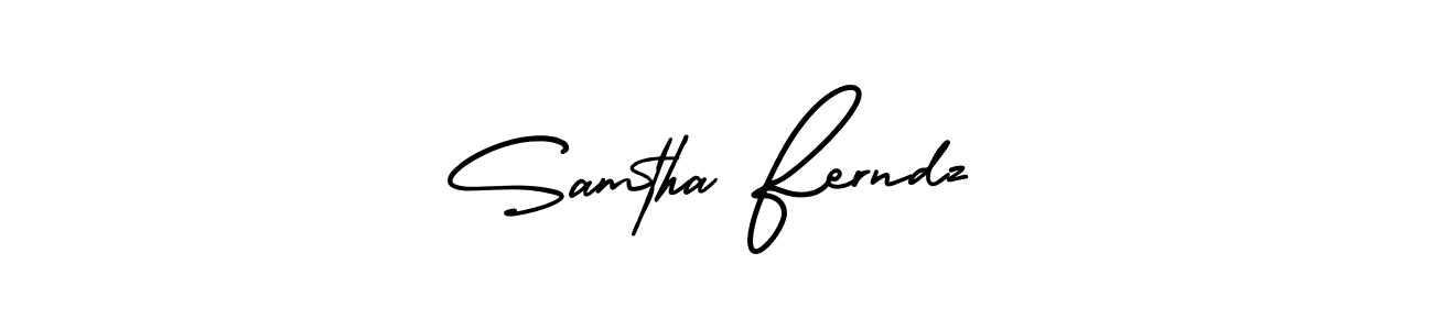 How to make Samtha Ferndz signature? AmerikaSignatureDemo-Regular is a professional autograph style. Create handwritten signature for Samtha Ferndz name. Samtha Ferndz signature style 3 images and pictures png