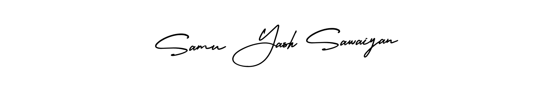 Similarly AmerikaSignatureDemo-Regular is the best handwritten signature design. Signature creator online .You can use it as an online autograph creator for name Samu Yash Sawaiyan. Samu Yash Sawaiyan signature style 3 images and pictures png