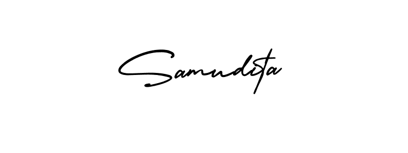 The best way (AmerikaSignatureDemo-Regular) to make a short signature is to pick only two or three words in your name. The name Samudita include a total of six letters. For converting this name. Samudita signature style 3 images and pictures png