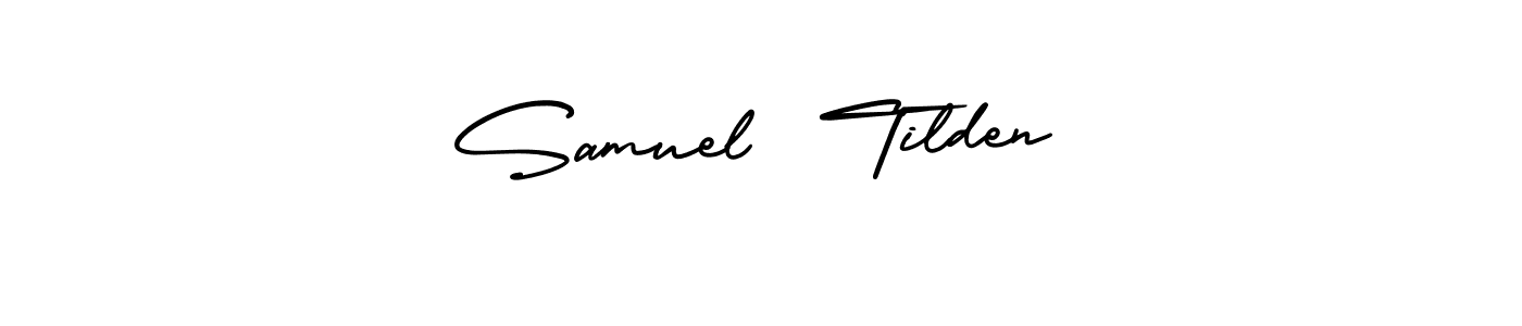 The best way (AmerikaSignatureDemo-Regular) to make a short signature is to pick only two or three words in your name. The name Samuel  Tilden include a total of six letters. For converting this name. Samuel  Tilden signature style 3 images and pictures png