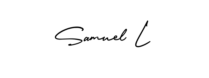 This is the best signature style for the Samuel L name. Also you like these signature font (AmerikaSignatureDemo-Regular). Mix name signature. Samuel L signature style 3 images and pictures png