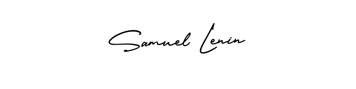 How to make Samuel Lenin name signature. Use AmerikaSignatureDemo-Regular style for creating short signs online. This is the latest handwritten sign. Samuel Lenin signature style 3 images and pictures png