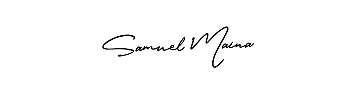 How to make Samuel Maina name signature. Use AmerikaSignatureDemo-Regular style for creating short signs online. This is the latest handwritten sign. Samuel Maina signature style 3 images and pictures png