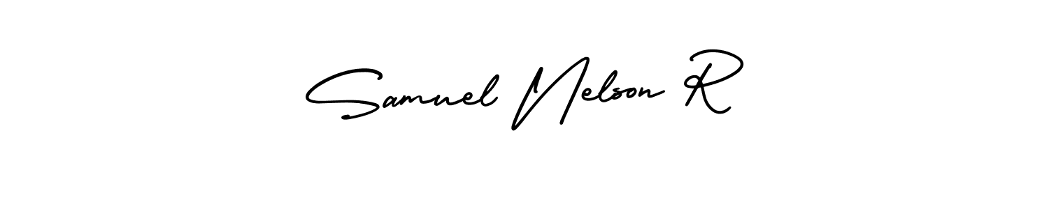 Use a signature maker to create a handwritten signature online. With this signature software, you can design (AmerikaSignatureDemo-Regular) your own signature for name Samuel Nelson R. Samuel Nelson R signature style 3 images and pictures png