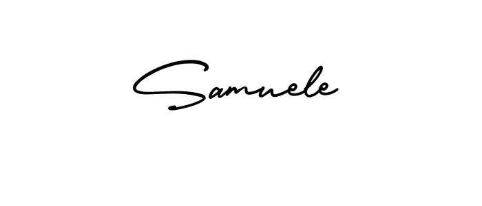 How to make Samuele name signature. Use AmerikaSignatureDemo-Regular style for creating short signs online. This is the latest handwritten sign. Samuele signature style 3 images and pictures png