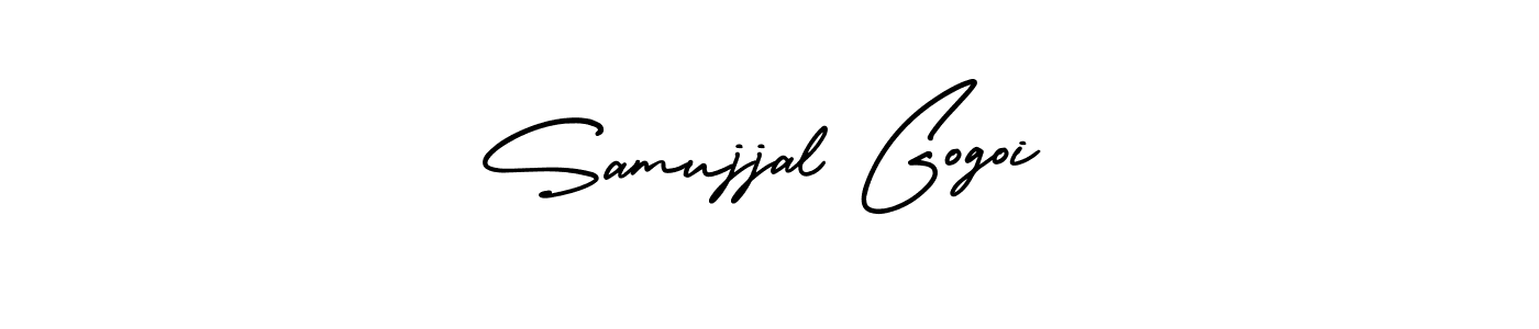 Also You can easily find your signature by using the search form. We will create Samujjal Gogoi name handwritten signature images for you free of cost using AmerikaSignatureDemo-Regular sign style. Samujjal Gogoi signature style 3 images and pictures png