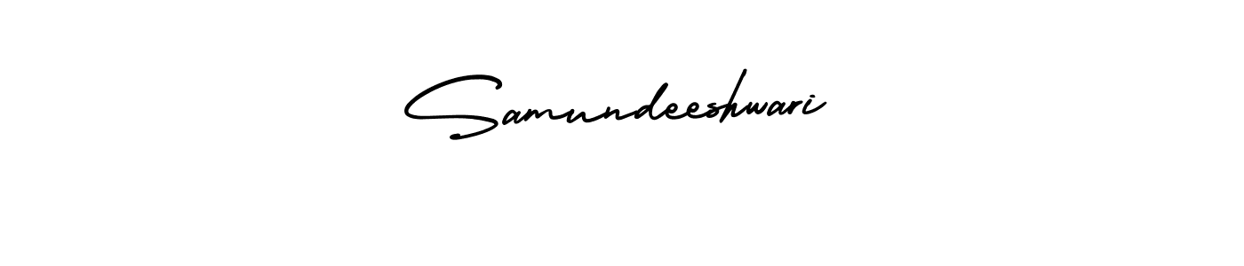 The best way (AmerikaSignatureDemo-Regular) to make a short signature is to pick only two or three words in your name. The name Samundeeshwari include a total of six letters. For converting this name. Samundeeshwari signature style 3 images and pictures png