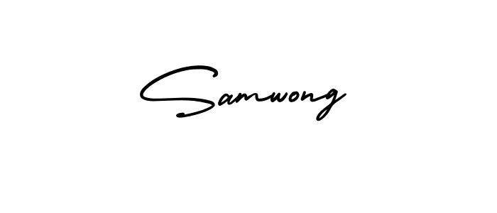 Samwong stylish signature style. Best Handwritten Sign (AmerikaSignatureDemo-Regular) for my name. Handwritten Signature Collection Ideas for my name Samwong. Samwong signature style 3 images and pictures png