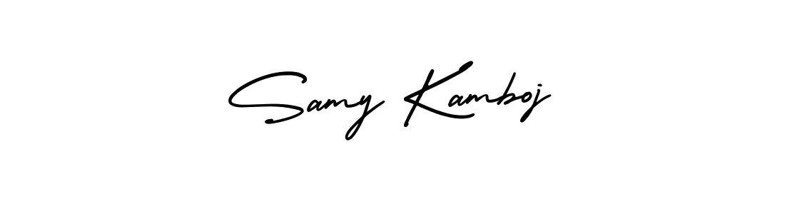 if you are searching for the best signature style for your name Samy Kamboj. so please give up your signature search. here we have designed multiple signature styles  using AmerikaSignatureDemo-Regular. Samy Kamboj signature style 3 images and pictures png