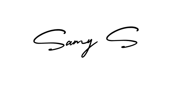 The best way (AmerikaSignatureDemo-Regular) to make a short signature is to pick only two or three words in your name. The name Samy S include a total of six letters. For converting this name. Samy S signature style 3 images and pictures png