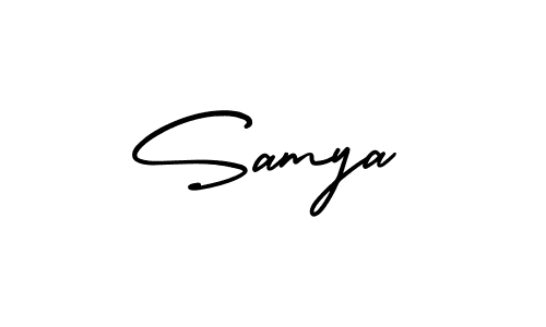 You should practise on your own different ways (AmerikaSignatureDemo-Regular) to write your name (Samya) in signature. don't let someone else do it for you. Samya signature style 3 images and pictures png