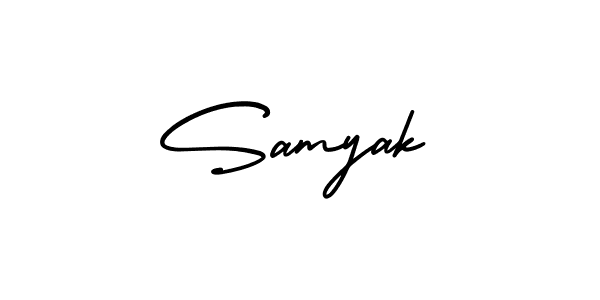 How to make Samyak name signature. Use AmerikaSignatureDemo-Regular style for creating short signs online. This is the latest handwritten sign. Samyak signature style 3 images and pictures png