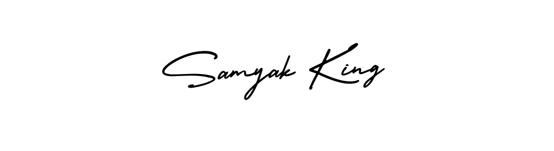 Use a signature maker to create a handwritten signature online. With this signature software, you can design (AmerikaSignatureDemo-Regular) your own signature for name Samyak King. Samyak King signature style 3 images and pictures png