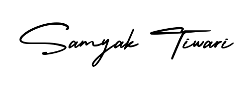 Check out images of Autograph of Samyak Tiwari name. Actor Samyak Tiwari Signature Style. AmerikaSignatureDemo-Regular is a professional sign style online. Samyak Tiwari signature style 3 images and pictures png