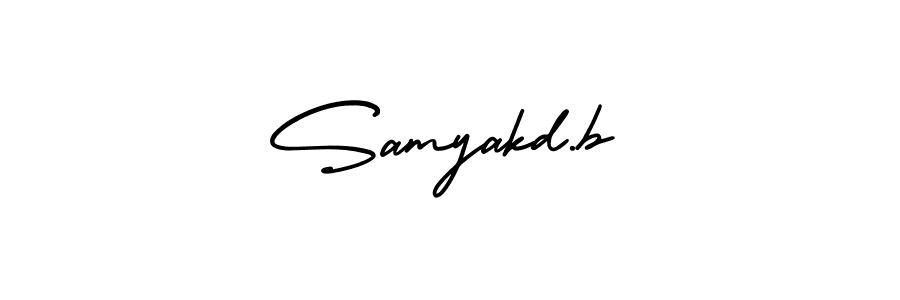 Samyakd.b stylish signature style. Best Handwritten Sign (AmerikaSignatureDemo-Regular) for my name. Handwritten Signature Collection Ideas for my name Samyakd.b. Samyakd.b signature style 3 images and pictures png