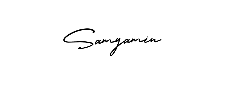 Make a beautiful signature design for name Samyamin. With this signature (AmerikaSignatureDemo-Regular) style, you can create a handwritten signature for free. Samyamin signature style 3 images and pictures png