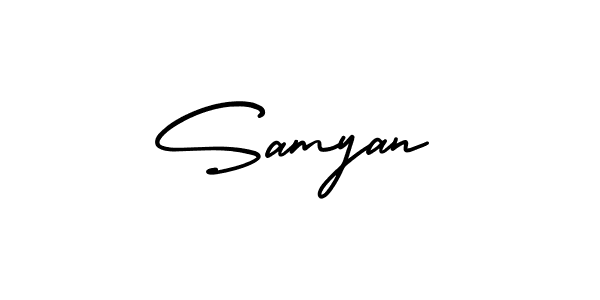 Samyan stylish signature style. Best Handwritten Sign (AmerikaSignatureDemo-Regular) for my name. Handwritten Signature Collection Ideas for my name Samyan. Samyan signature style 3 images and pictures png