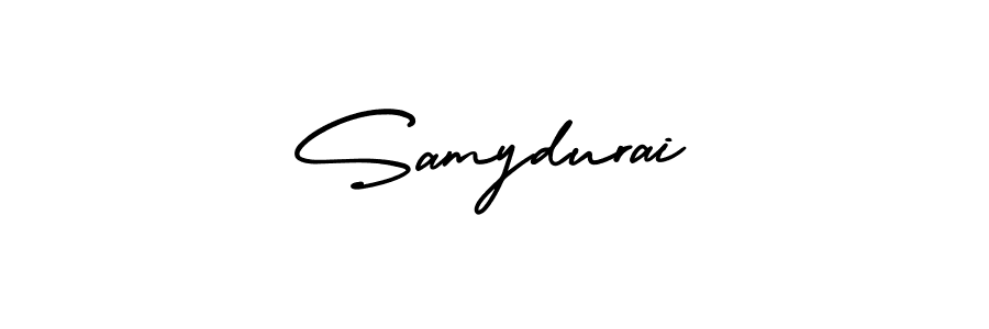 You should practise on your own different ways (AmerikaSignatureDemo-Regular) to write your name (Samydurai) in signature. don't let someone else do it for you. Samydurai signature style 3 images and pictures png
