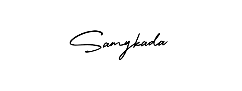 Use a signature maker to create a handwritten signature online. With this signature software, you can design (AmerikaSignatureDemo-Regular) your own signature for name Samykada. Samykada signature style 3 images and pictures png