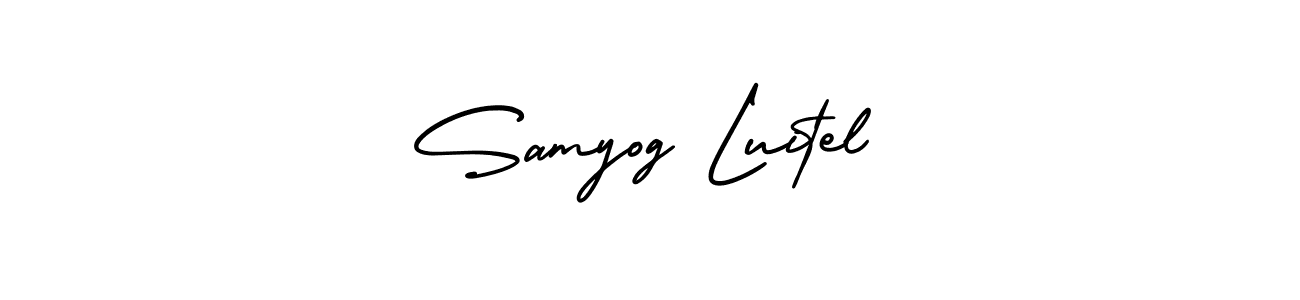 Samyog Luitel stylish signature style. Best Handwritten Sign (AmerikaSignatureDemo-Regular) for my name. Handwritten Signature Collection Ideas for my name Samyog Luitel. Samyog Luitel signature style 3 images and pictures png