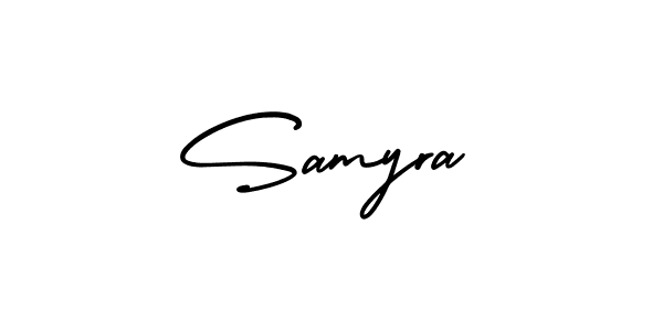 It looks lik you need a new signature style for name Samyra. Design unique handwritten (AmerikaSignatureDemo-Regular) signature with our free signature maker in just a few clicks. Samyra signature style 3 images and pictures png