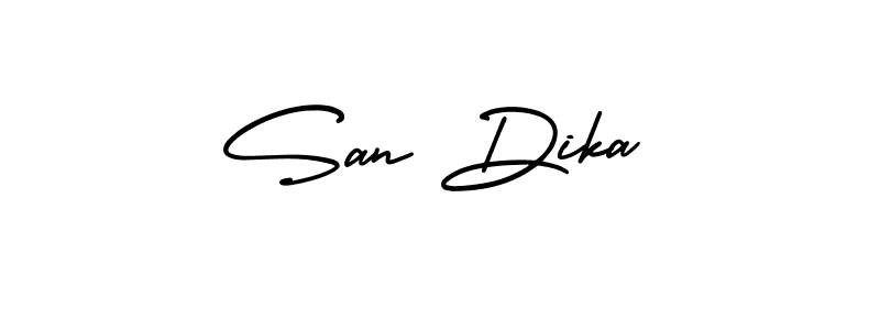 It looks lik you need a new signature style for name San Dika. Design unique handwritten (AmerikaSignatureDemo-Regular) signature with our free signature maker in just a few clicks. San Dika signature style 3 images and pictures png