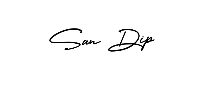 It looks lik you need a new signature style for name San Dip. Design unique handwritten (AmerikaSignatureDemo-Regular) signature with our free signature maker in just a few clicks. San Dip signature style 3 images and pictures png